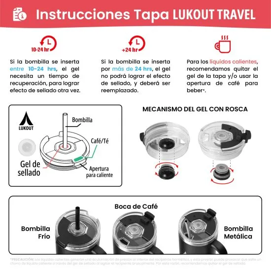 Vaso Termico Travel Tumbler Velia 1200 ml Lukout - Imagen 5