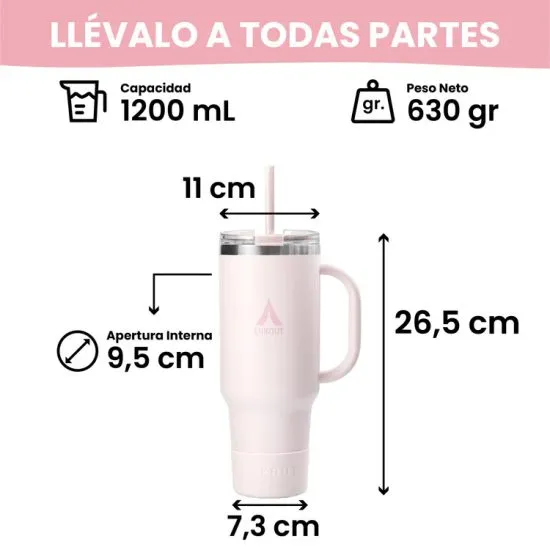 Vaso Termico Travel Tumbler Velia 1200 ml Lukout - Imagen 7