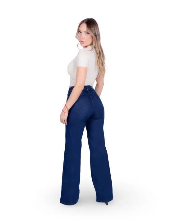 Jeans Mujer Wide Leg 4333-00 Azul Mohicano - Imagen 3