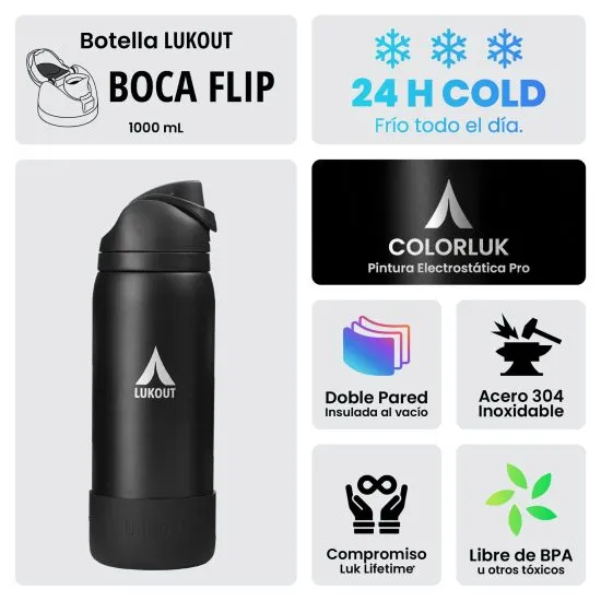 Botella Termica  Flip Cuarzo 1 Litro Lukout - Imagen 5