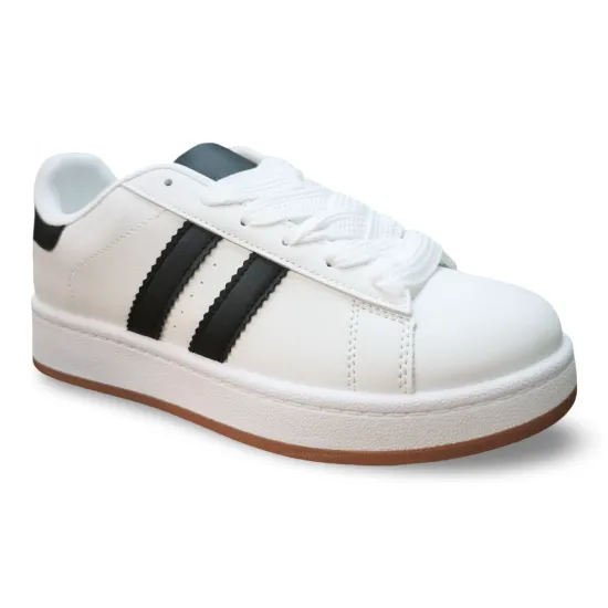 Zapatilla Urbana Mujer White Black Avenue New Walk - Imagen 2