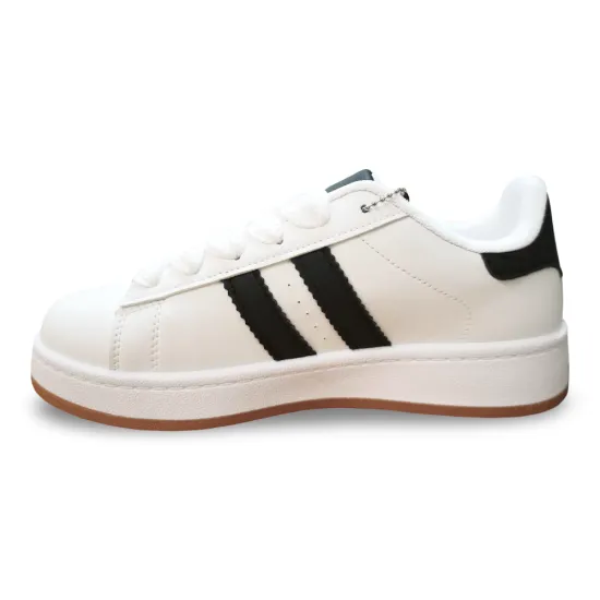 Zapatilla Urbana Mujer White Black Avenue New Walk - Imagen 4