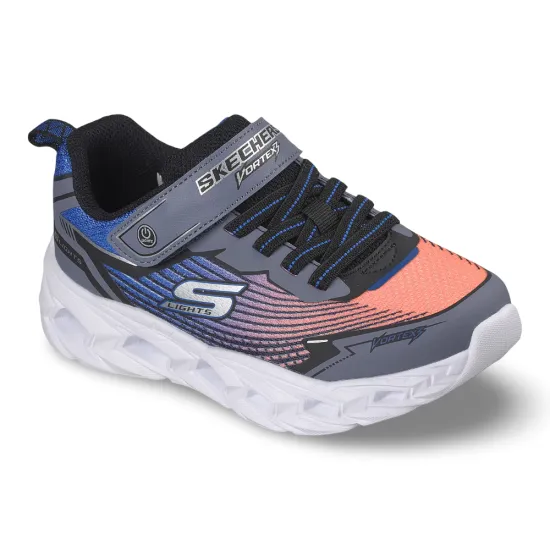Zapatilla Niño Vortex 3.0 S Lights Gris Azul Skechers - Imagen 2