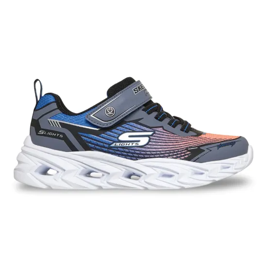Zapatilla Niño Vortex 3.0 S Lights Gris Azul Skechers - Imagen 5