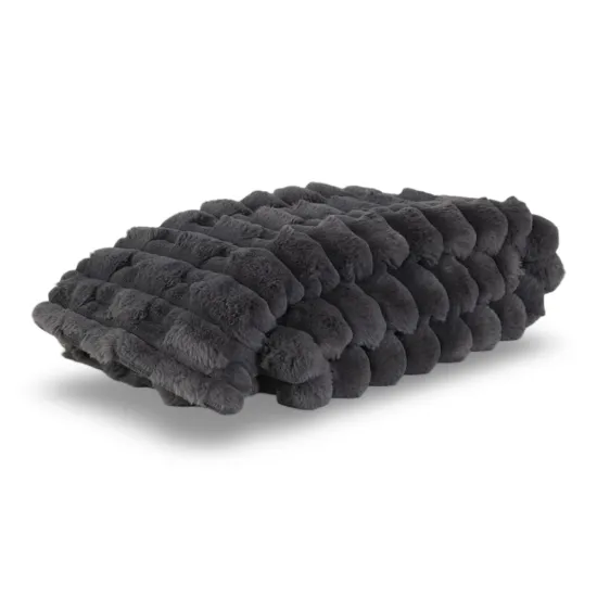 Manta Stripe Fur 125 X 150 Marengo Fabrics - Imagen 2