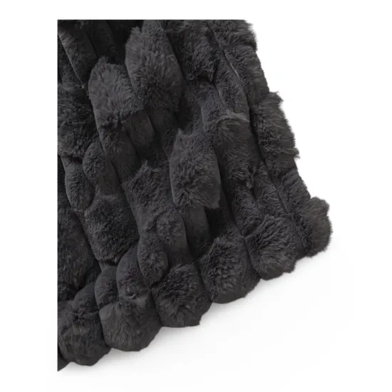 Manta Stripe Fur 125 X 150 Marengo Fabrics - Imagen 3