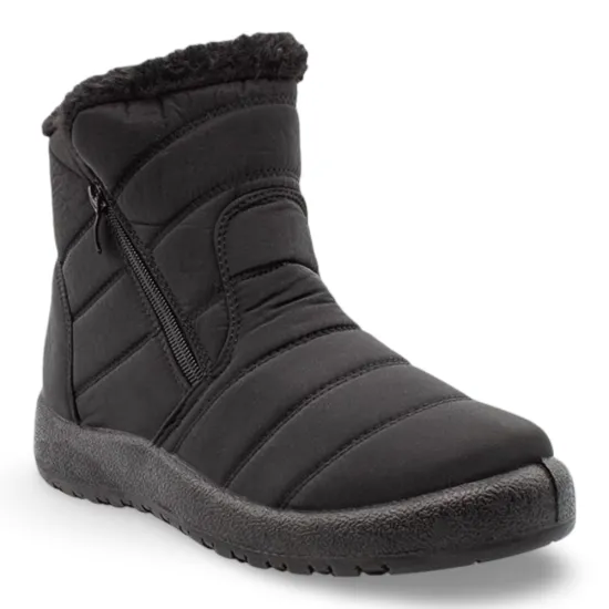 Botín Mujer Acolchado Zip Pelo Interior Negro New Walk - Imagen 2
