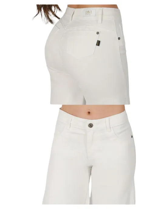 Jeans Mujer Mercedes Wide Leg Blanco Divi - Imagen 3