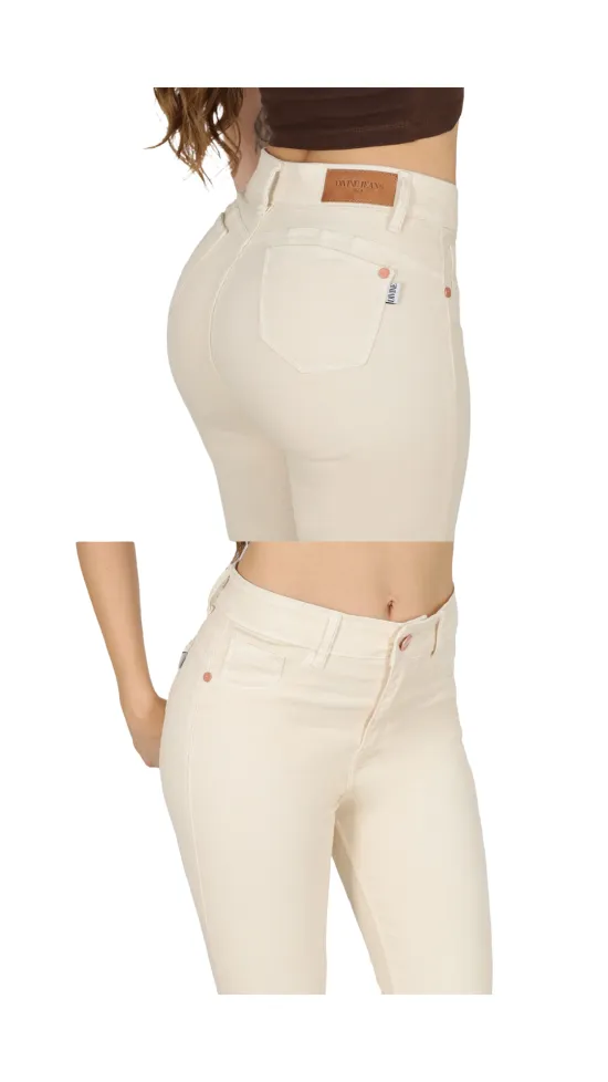 Jeans Mujer Ferrari Skinny Crema Divine - Imagen 3