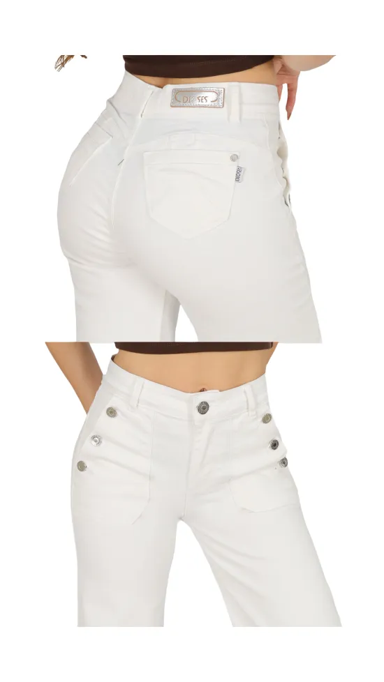 Jeans Mujer Loretta Palazzo Blanco Divine Jeans - Imagen 3