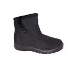 Botín Mujer Acolchado Zip Pelo Interior Negro New Walk