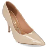 Zapato Mujer Taco Alto Verniz Flex Beige Vizzano