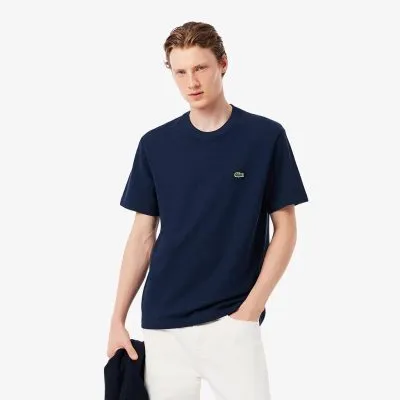 Polera Hombre Cuello Redondo Logo Azul Marino Lacoste