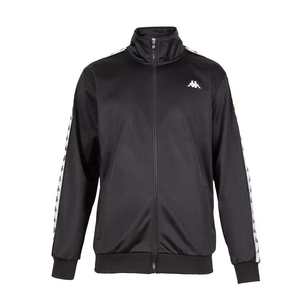 Poleron Full Zipper Hombre Black White Black Kappa