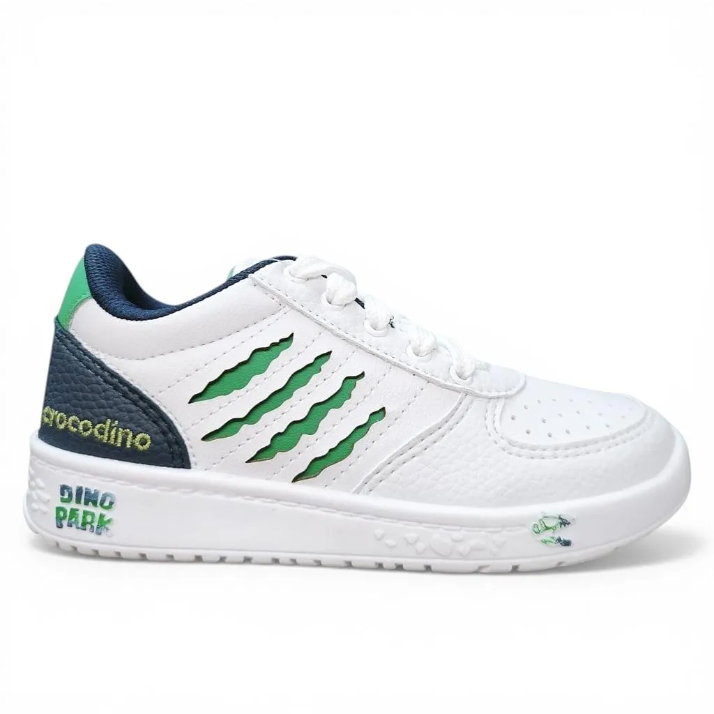 Zapatilla Niño Cocodrilo Blanco Verde Dino Park