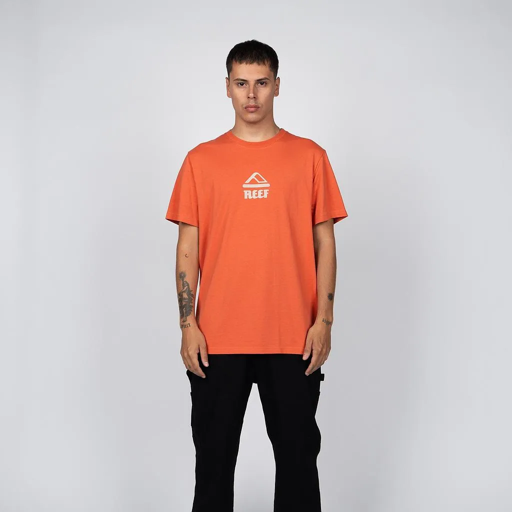 Polera Hombre Naranja Logo Reef Estampado