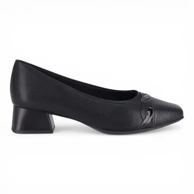 Zapato Mujer Taco Medio Negro Trenzado Piccadilly