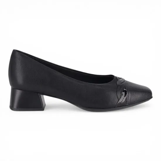 Zapato Mujer Taco Medio Negro Trenzado Piccadilly