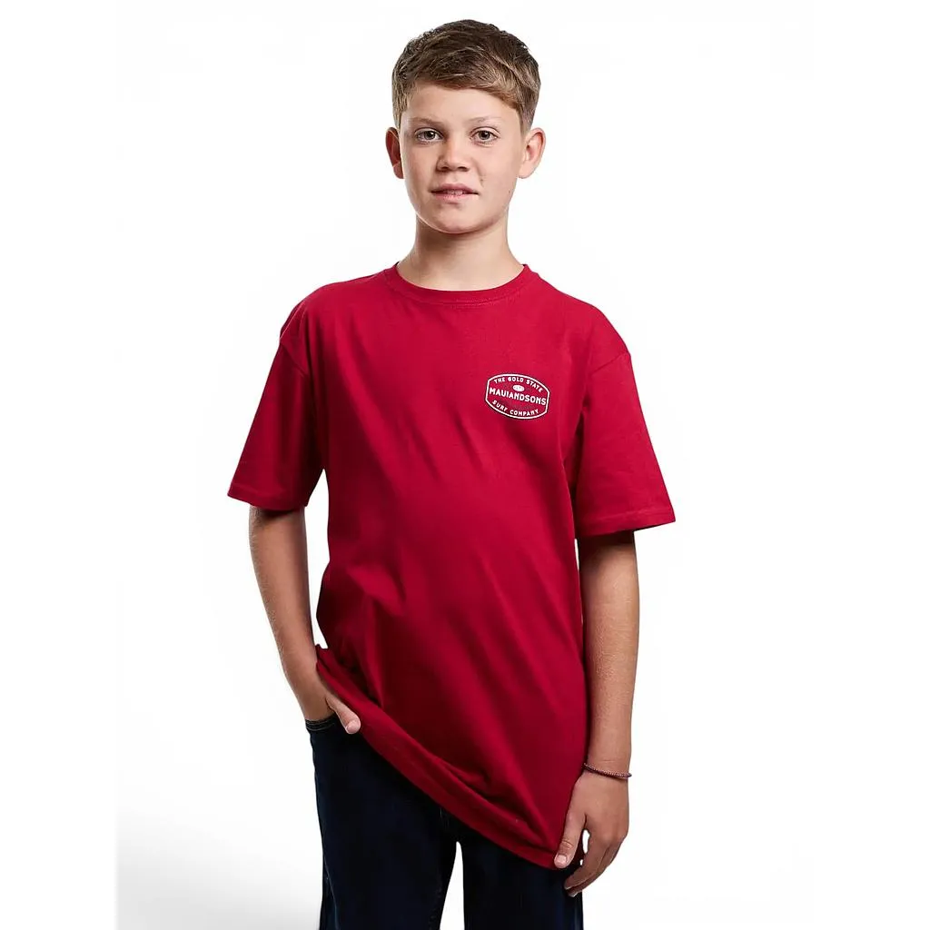Polera Juvenil The Gold State Rojo Maui