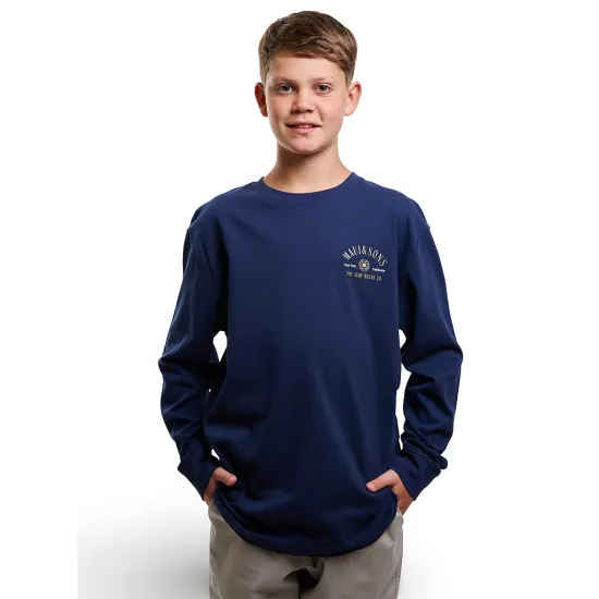 Polera Juvenil Manga Larga Navy Maui