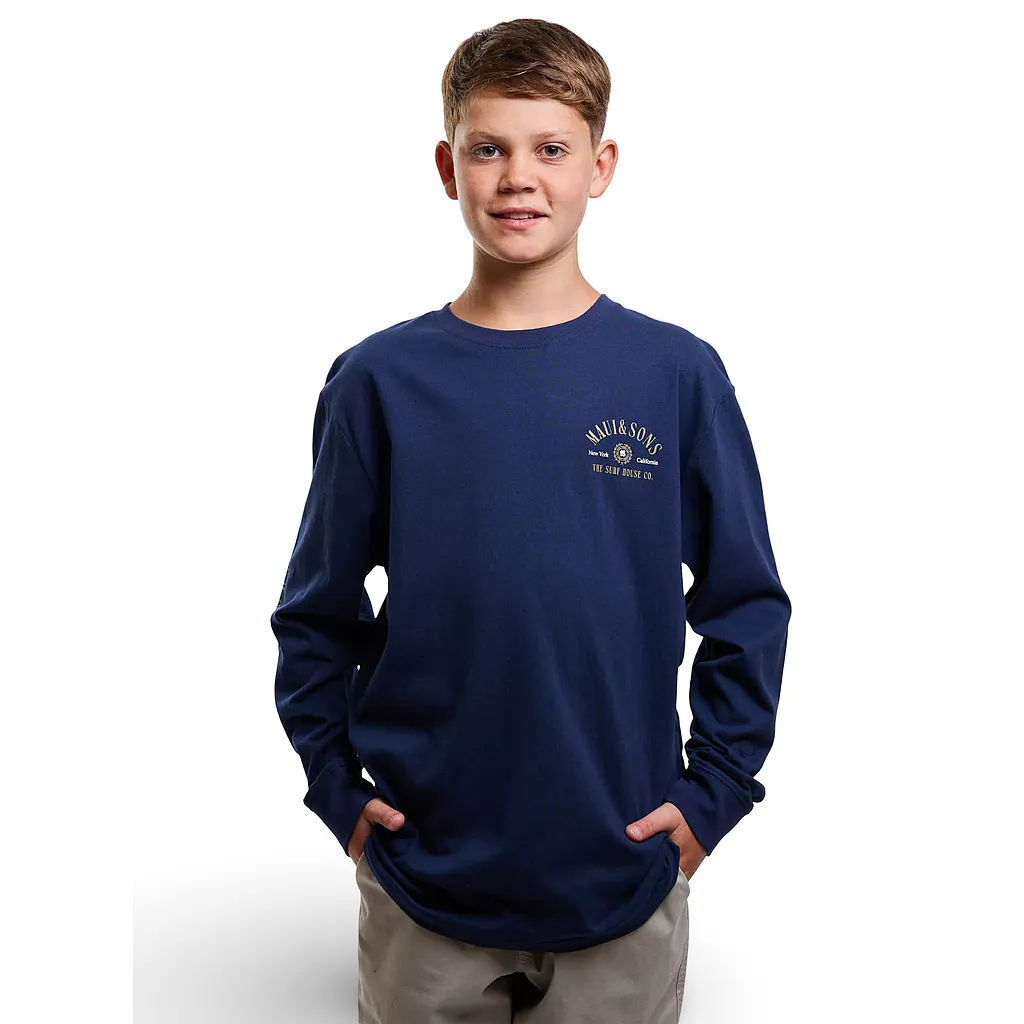 Polera Juvenil Manga Larga Navy Maui