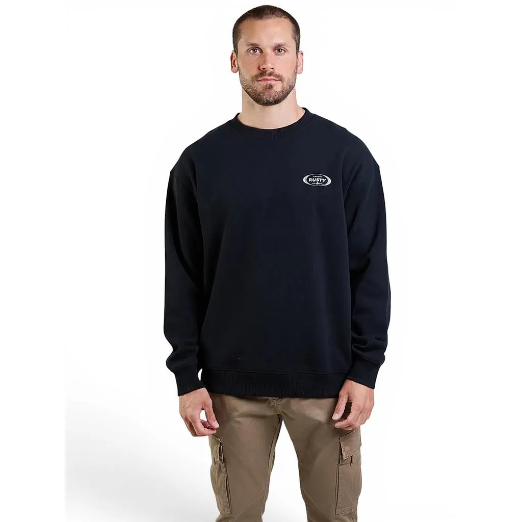 Poleron Hombre Brix Negro Logo Rusty