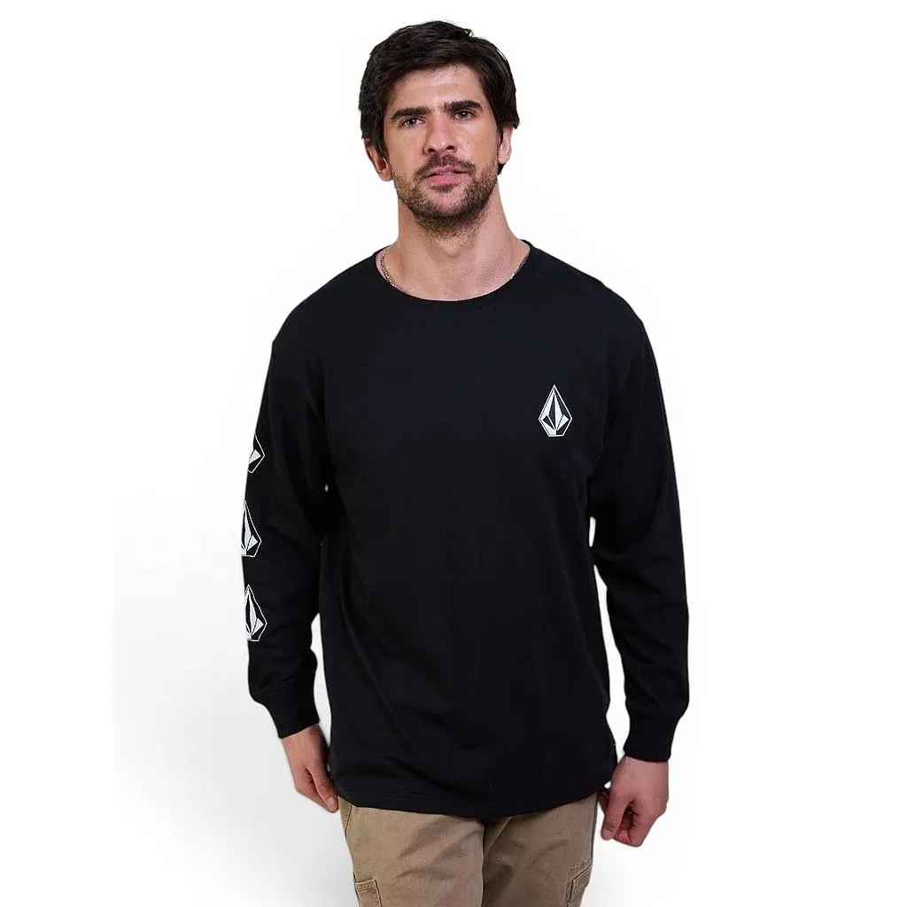 Polera Hombre Manga Larga Stone Negro Volcom