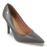 Zapato Mujer Tipo Cuero Gris Oscuro Punta Fina Vizzano