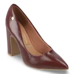 Zapato Mujer Charol Carmín Oscuro Taco Ancho Vizzano