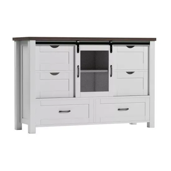 Arrimo Buffet Cajonera Antique Roble White Msa
