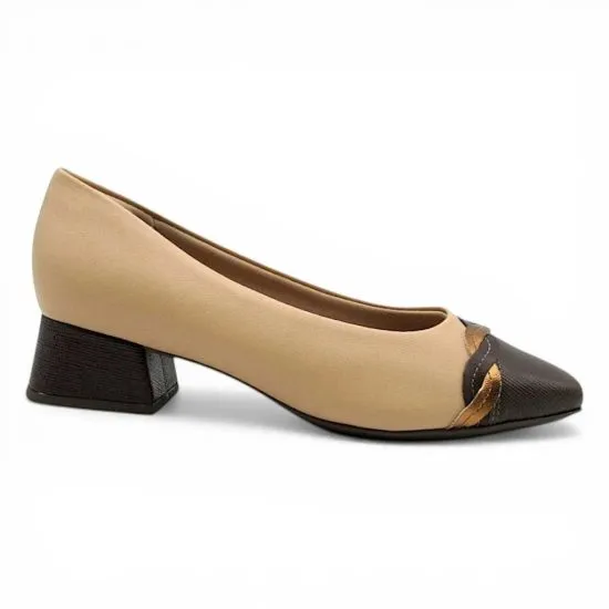 Zapato Mujer Napa Stretch Soft Taco Cuadrado Nude Piccadilly