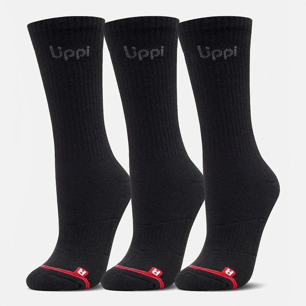 Tripack calcetines Logo Lippi Pack Long Negro