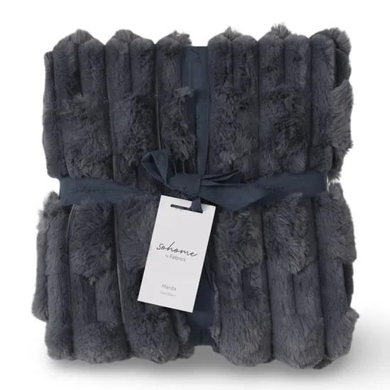 Manta Stripe Fur 125 X 150 Marengo Fabrics