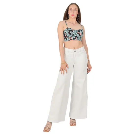 Jeans Mujer Mercedes Wide Leg Blanco Divi