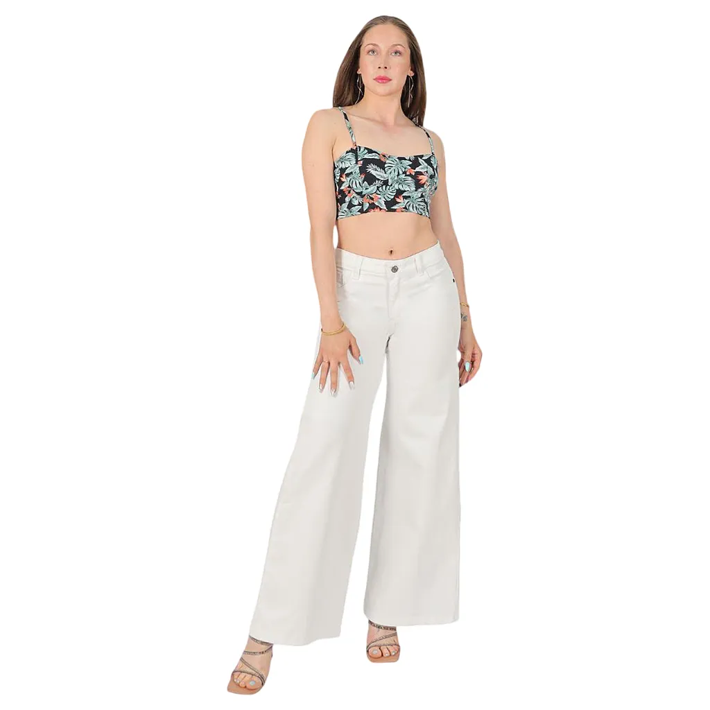 Jeans Mujer Mercedes Wide Leg Blanco Divi