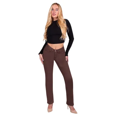 Jeans Mujer Recto Café Mohicano