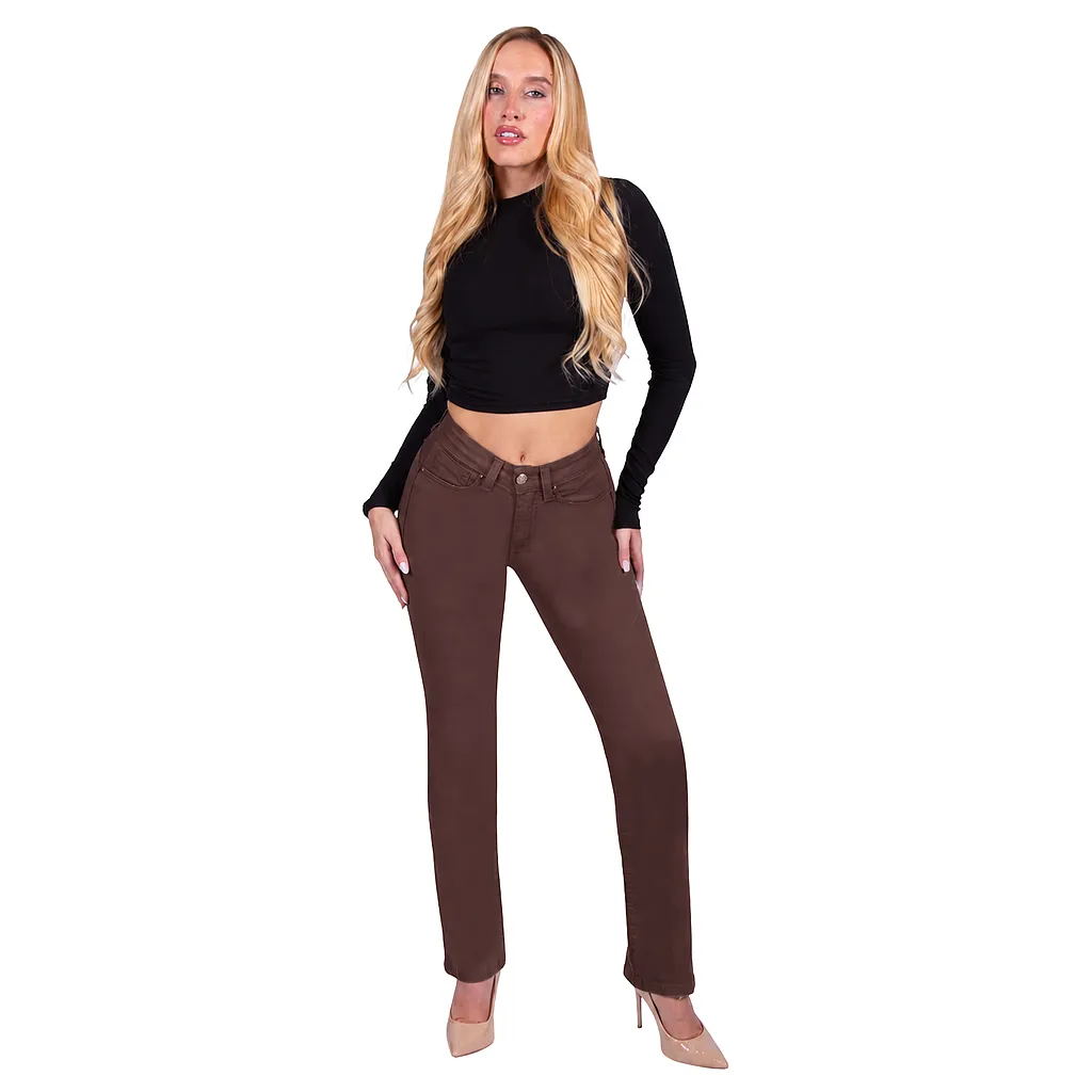 Jeans Mujer Recto Café Mohicano