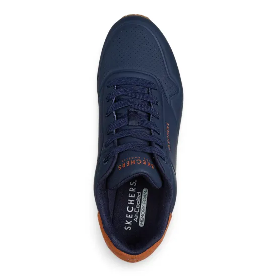 Zapatilla Hombre Uno Suited On Air Navy Skechers - Imagen 4