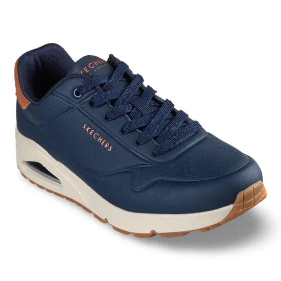 Zapatilla Hombre Uno Suited On Air Navy Skechers - Imagen 5