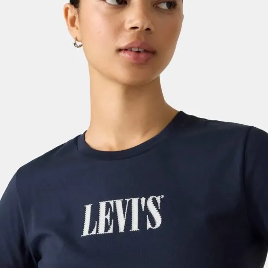Polera Mujer The Perfect Tee Serif Stud Outline Navy Levis - Imagen 5