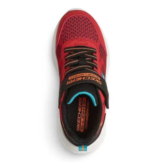 Zapatilla Niño Velcro Meteor Lights 2.0 Rojo Skechers - Imagen 2