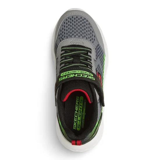 Zapatilla Niño Velcro Meteor Lights 2.0 Gris Skechers - Imagen 2