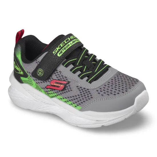 Zapatilla Niño Velcro Meteor Lights 2.0 Gris Skechers - Imagen 5