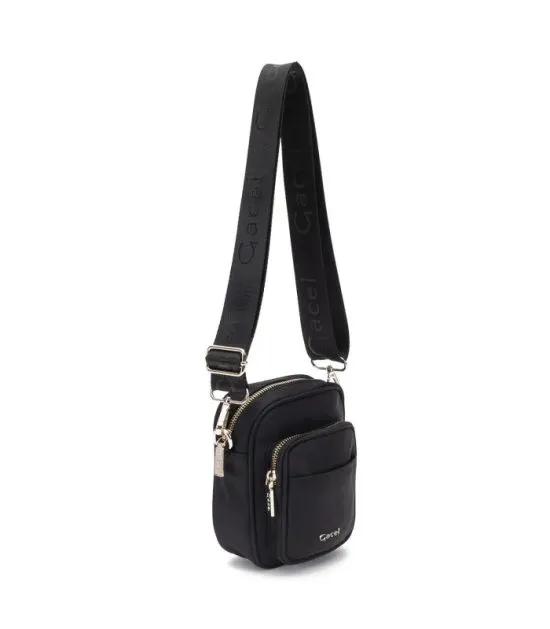 Cartera Bandolera Pequeña Textil Negro CAR3582 Gacel - Imagen 2