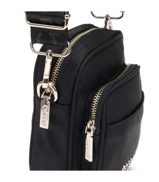 Cartera Bandolera Pequeña Textil Negro CAR3582 Gacel - Imagen 4