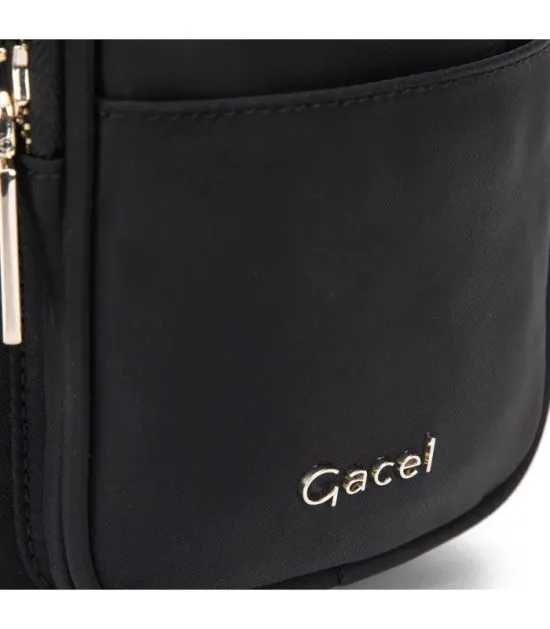 Cartera Bandolera Pequeña Textil Negro CAR3582 Gacel - Imagen 7