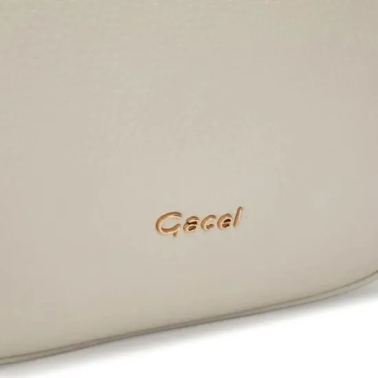 Cartera Dos Asas Grande Graneado Off White CAR3546 Gacel - Imagen 2