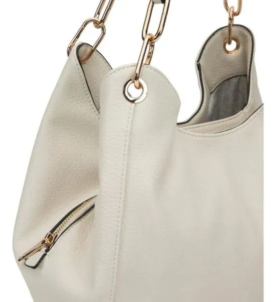 Cartera Dos Asas Grande Graneado Off White CAR3546 Gacel - Imagen 5