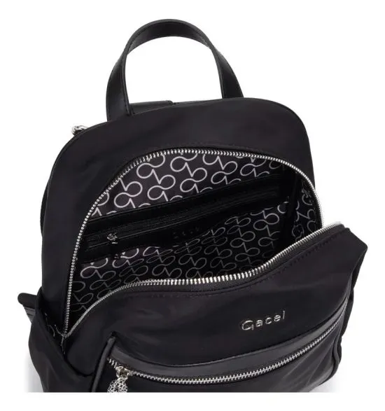Mochila Pequeña Textil Negro CAR3673 Gacel - Imagen 7