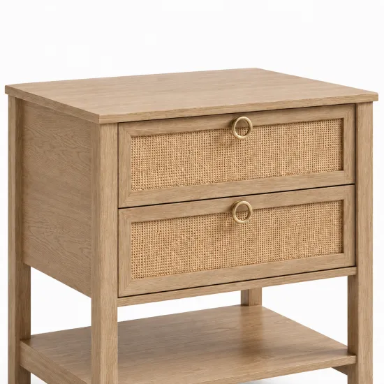 Velador Duna Rattan Ancho Con Cajones De Ratan Klik - Imagen 5